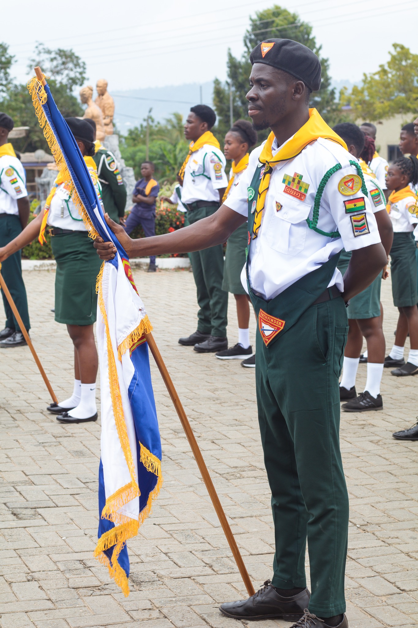 Pathfinder flag bearer