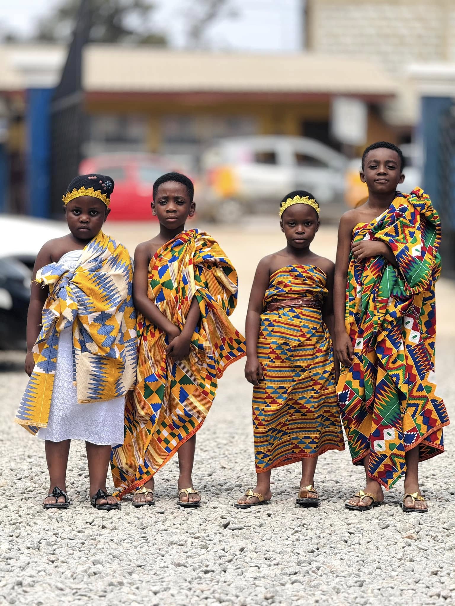 Children in kente